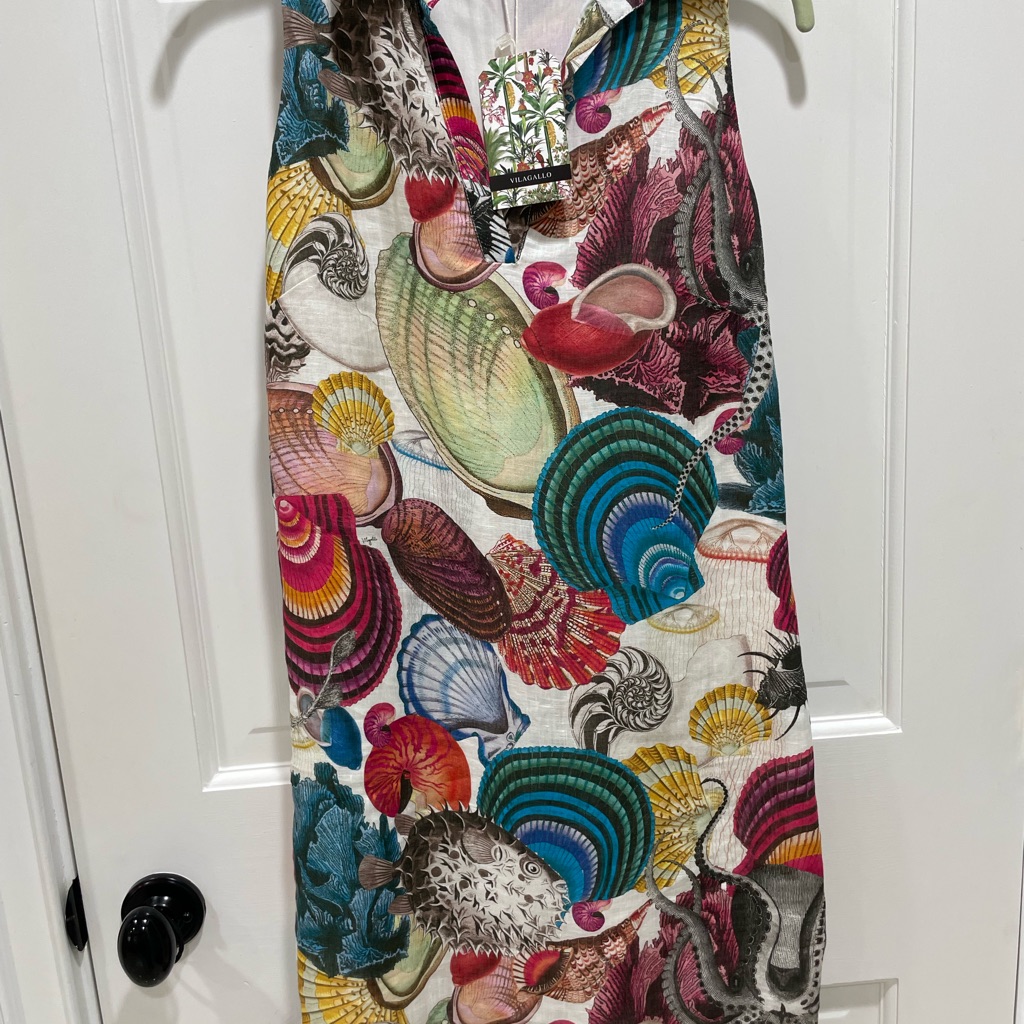 Boutique Italian Brand - Colorful Seashell Print Sleeveless Dress Nwt